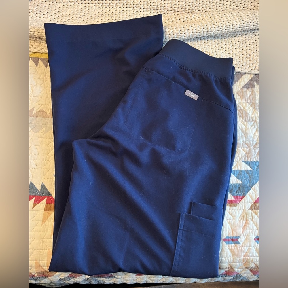 FIGS Isabel Wide Leg Navy Scrubs